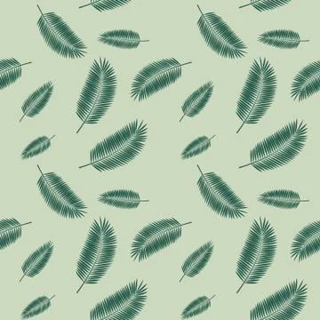 Palm Leaf Seamless Pattern Background Vector Illustration Stock Illustration