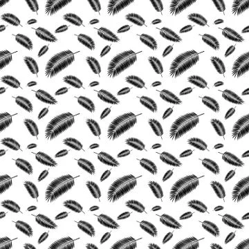 Palm Leaf Seamless Pattern Background Vector Illustration 스톡 일러스트