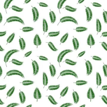 Palm Leaf Seamless Pattern Background Vector Illustration Illustrazione stock