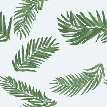 Palm leaf seamless pattern background. Beach seamless pattern wallpaper of Illustrazione stock