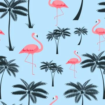 Palm Leaf Seamless Pattern Background Vector Illustration Illustrazione stock