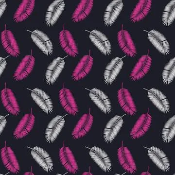 Palm Leaf Seamless Pattern Background.  Illustration. Stock Illustration