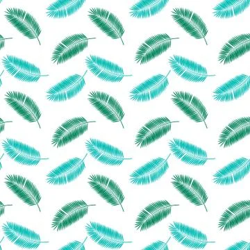Palm Leaf Seamless Pattern Background.  Illustration. Stock Illustration