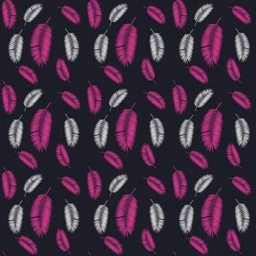 Palm Leaf Seamless Pattern Background.  Illustration. Illustrazione stock