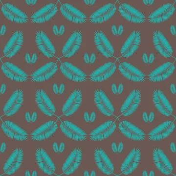 Palm Leaf Seamless Pattern Background.  Illustration. Illustrazione stock