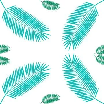 Palm Leaf Seamless Pattern Background.  Illustration. Stock Illustration