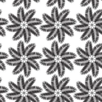 Palm Leaf Seamless Pattern Background.  Illustration. Illustrazione stock