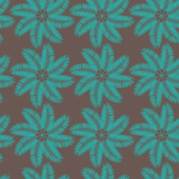 Palm Leaf Seamless Pattern Background.  Illustration. Stock Illustration