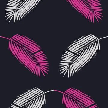 Palm Leaf Seamless Pattern Background.  Illustration. Stock Illustration