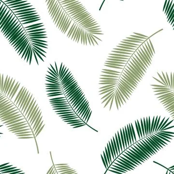 Palm Leaf Seamless Pattern Background.  Illustration. Illustrazione stock