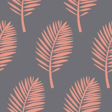 Palm leaf seamless pattern, carved tropical leaf paw, vector イラスト素材