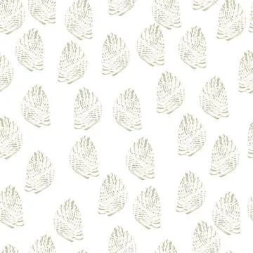 Palm leaf seamless pattern with hand drawn in line tropical print. Modern nat Stock Illustration