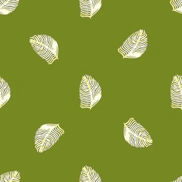 Palm leaf seamless pattern with hand drawn in line tropical print. Modern nat Stock Illustration