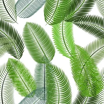 Palm Leaf. Seamless Pattern. Vector Illustration Illustrazione stock
