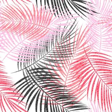Palm Leaf  Seamless Pattern Vector Background Illustration イラスト素材