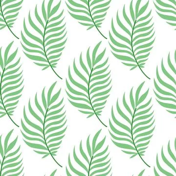 Palm leaf seamless pattern vector tropical background summer botanical textile Stock Illustration