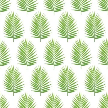 Palm leaf silhouette seamless pattern. Tropical leaves. Vector illustration 스톡 일러스트