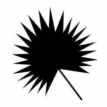 Palm leaf silhouette on white background. Vector Stock Illustration