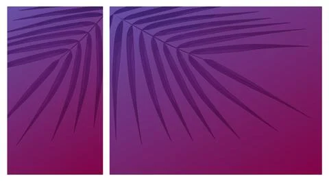 Palm leaf tropical vector background. Summer design horizontal and vertical Stock Illustration