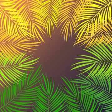 Palm Leaf Vector Background Illustration Stock Illustration