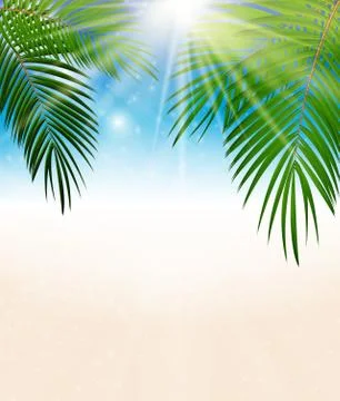 Palm Leaf Vector Background Illustration Stock Illustration