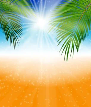 Palm Leaf Vector Background Illustration Stock Illustration