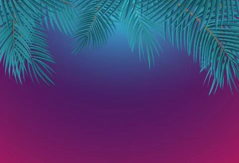 Palm Leaf Vector Background Illustration Stock Illustration