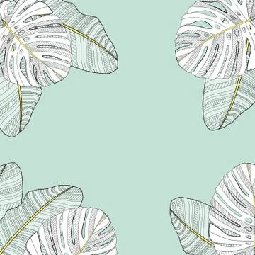 Palm Leaf Vector Background Illustration Illustrazione stock
