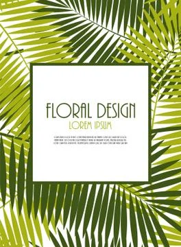 Palm Leaf Vector Frame Background Illustration Stock Illustration