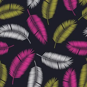 Palm Leaf Vector Seamless Pattern Background Illustration Illustrazione stock