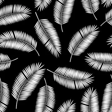Palm Leaf Vector Seamless Pattern Background Illustration Stock Illustration