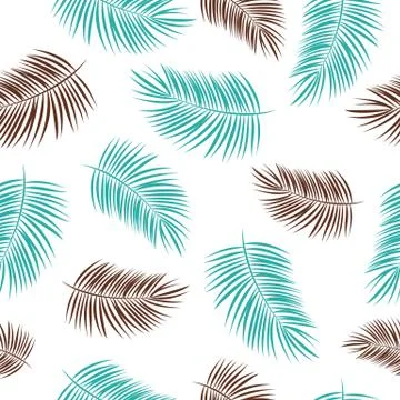 Palm Leaf Vector Seamless Pattern Background Illustration 스톡 일러스트