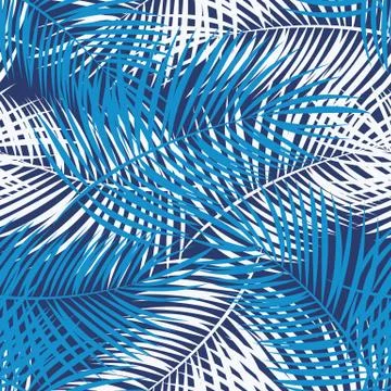 Palm Leaf Vector Seamless Pattern Background Illustration Stock Illustration