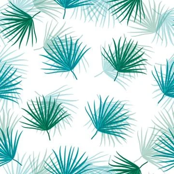 Palm Leaf Vector Seamless Pattern Background Illustration Stock Illustration