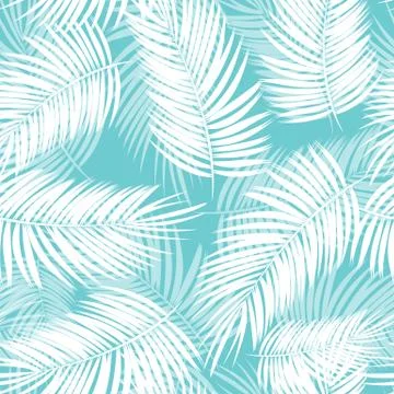 Palm Leaf Vector Seamless Pattern Background Illustration Stock Illustration