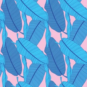 Palm Leaf Vector Seamless Pattern Background Illustration Stock Illustration