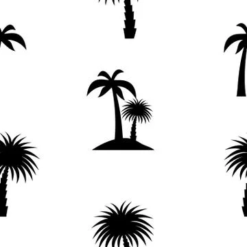 Palm Leaf Vector Seamless Pattern Background Illustration Stock Illustration