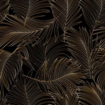 Palm leaf vector seamless pattern Stockillustratie