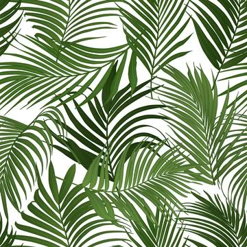 Palm leaf vector seamless pattern Stock Illustration