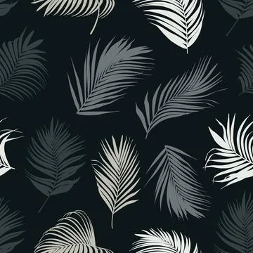 Palm leaf vector seamless pattern Stock Illustration