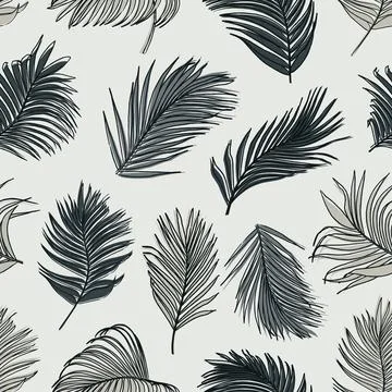 Palm leaf vector seamless pattern Illustrazione stock