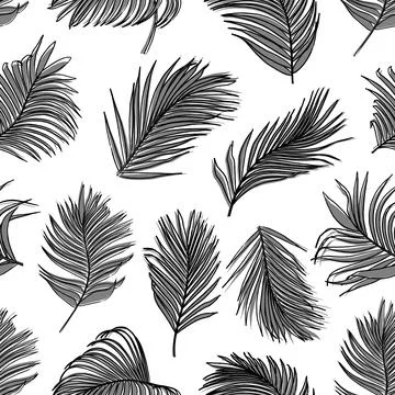 Palm leaf vector seamless pattern イラスト素材