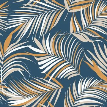 Palm leaf vector seamless pattern イラスト素材