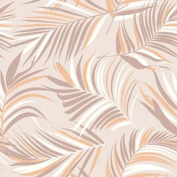 Palm leaf vector seamless pattern イラスト素材