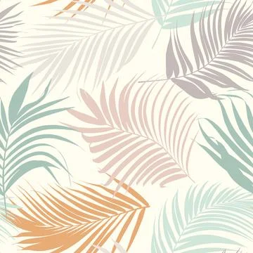 Palm leaf vector seamless pattern Illustrazione stock