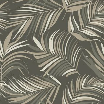 Palm leaf vector seamless pattern 库存插图