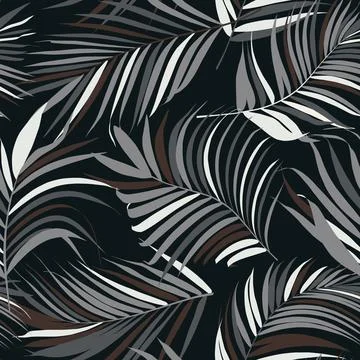 Palm leaf vector seamless pattern Stockillustratie