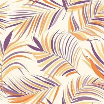 Palm leaf vector seamless pattern Illustrazione stock