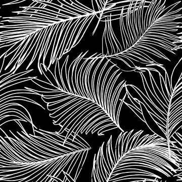 Palm leaf vector seamless pattern イラスト素材