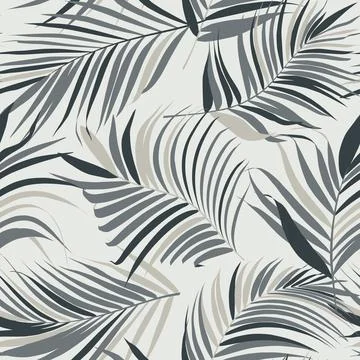 Palm leaf vector seamless pattern Stock Illustration